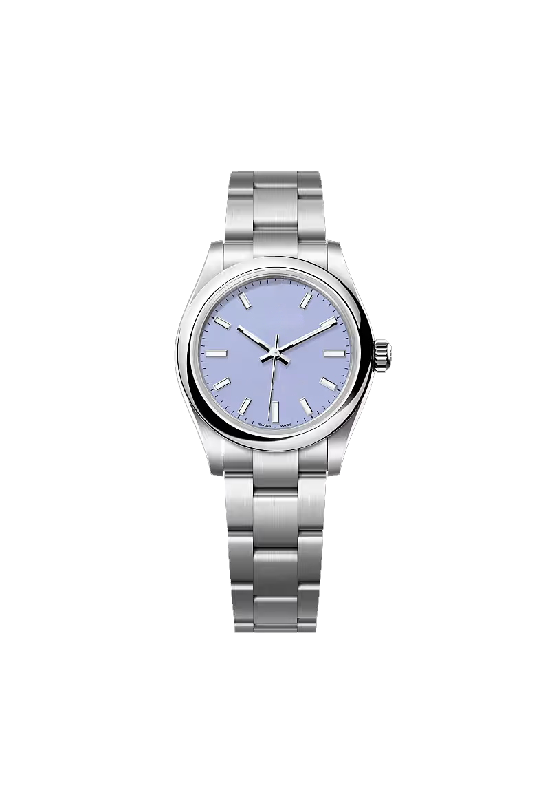 Lavender Blue Dial Silver Stainless Steel Classic Watch