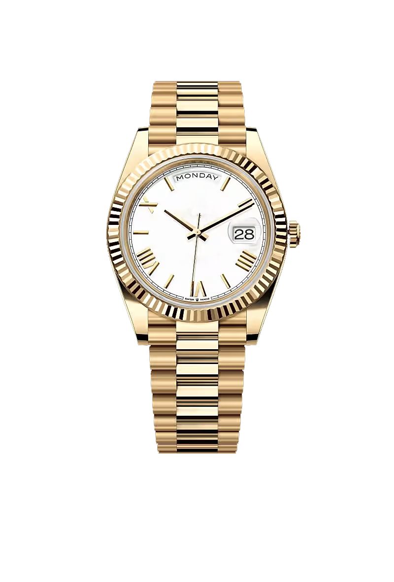40 Golden White Dial Executive Watch