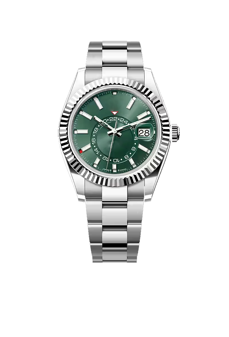 Green Dial Stainless Steel Watch