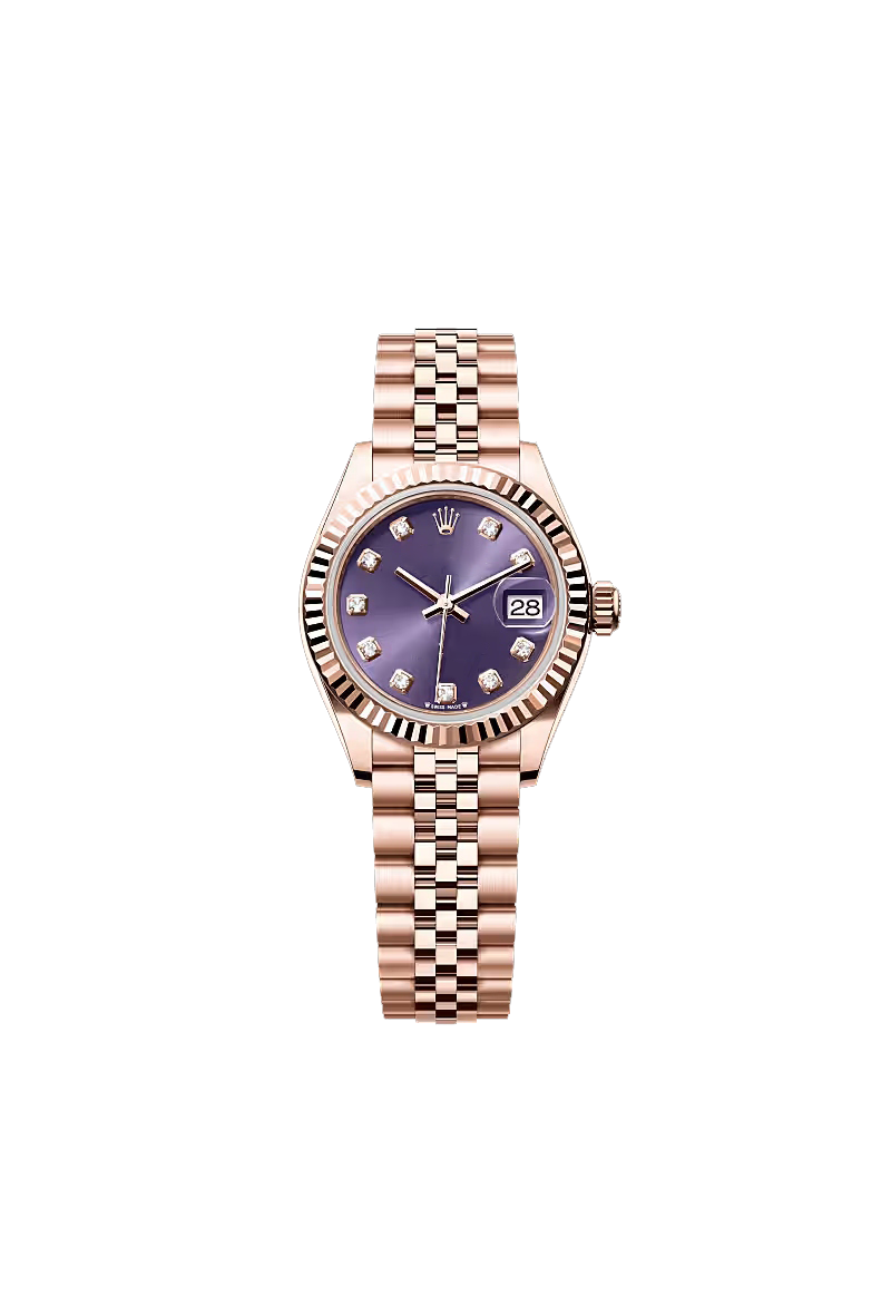 Luxury Rose Gold Purple Dial Women’s Watch