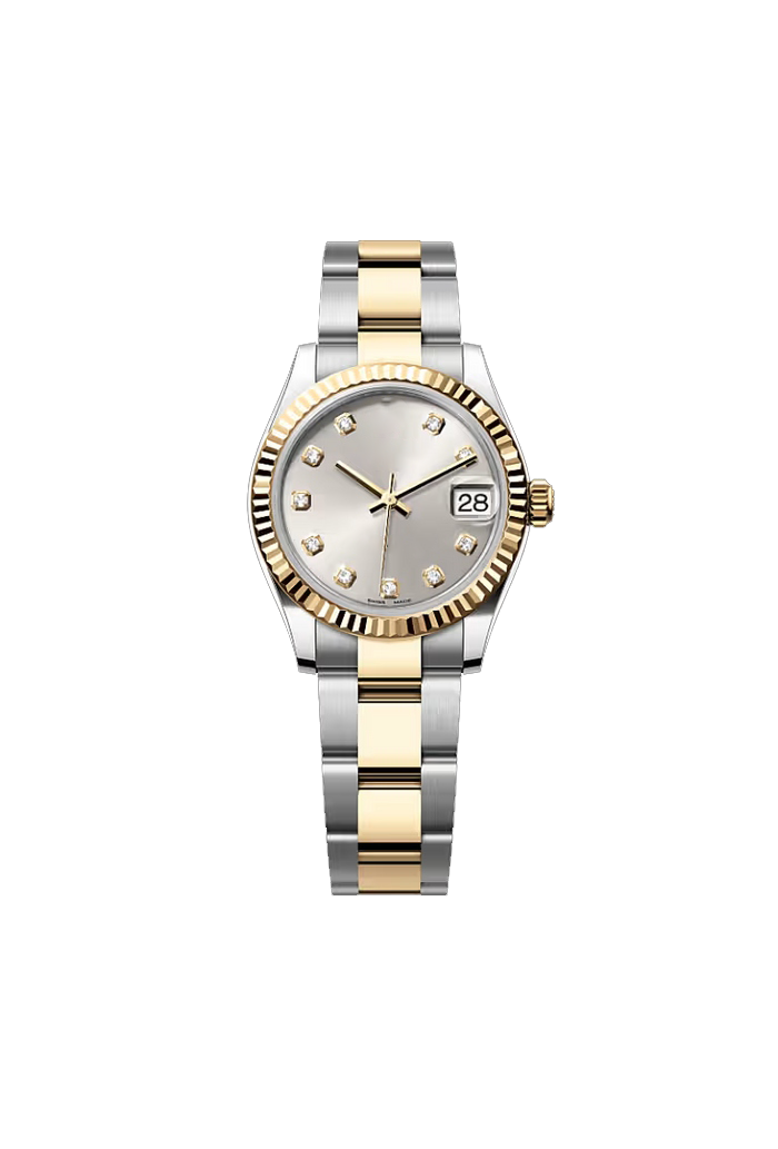 Two-Tone Gold & Silver White Dial Diamond Style Watch