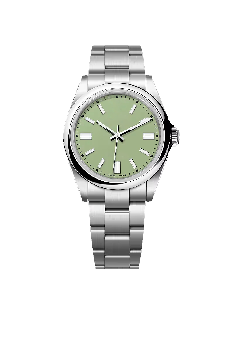 Mint Green Dial Silver Stainless Steel Classic Watch