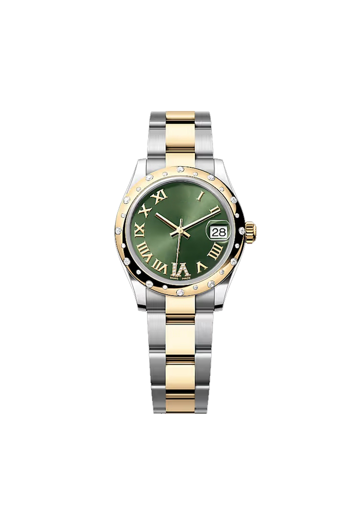 Green Roman Dial Two-Tone Watch