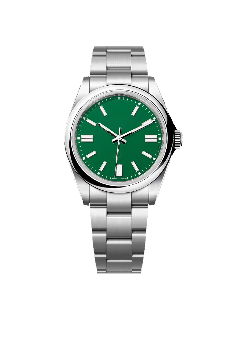 Green Dial Silver Stainless Steel Classic Watch