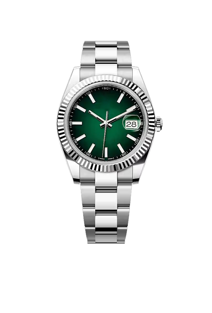 41 Green Dial Smooth Bezel Watch