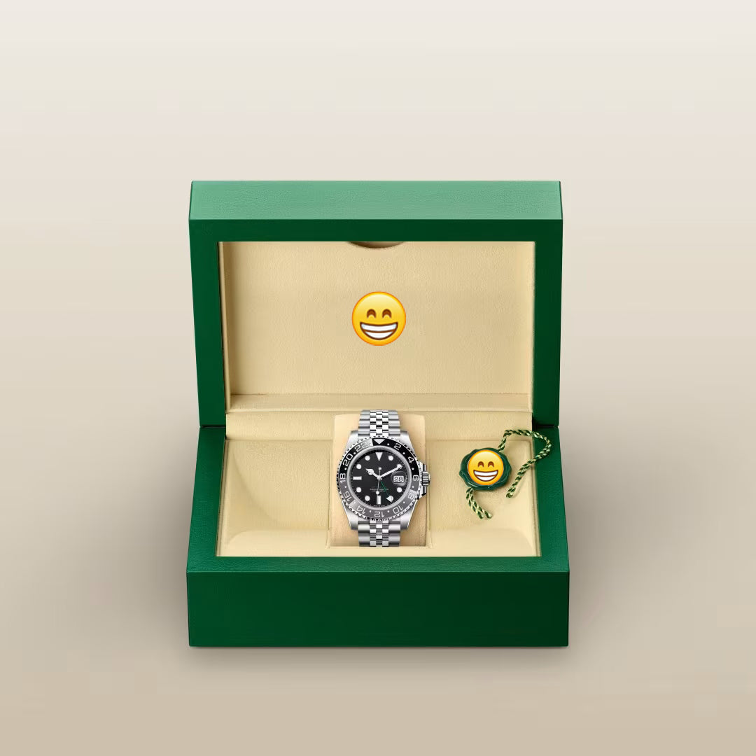 Men's Two-Tone Luxury Sterling Black Watch