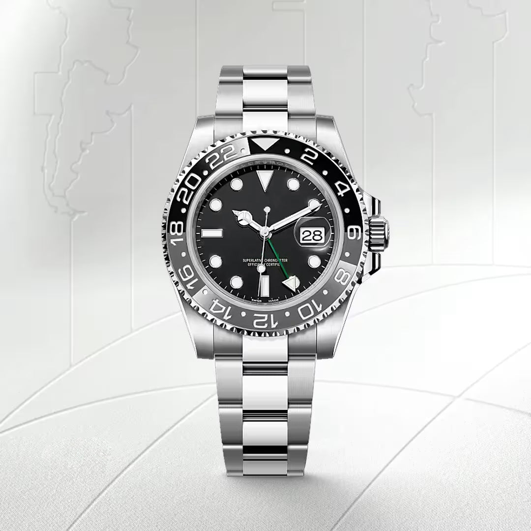Men's Two-Tone Luxury Summit Black Explorer Watch