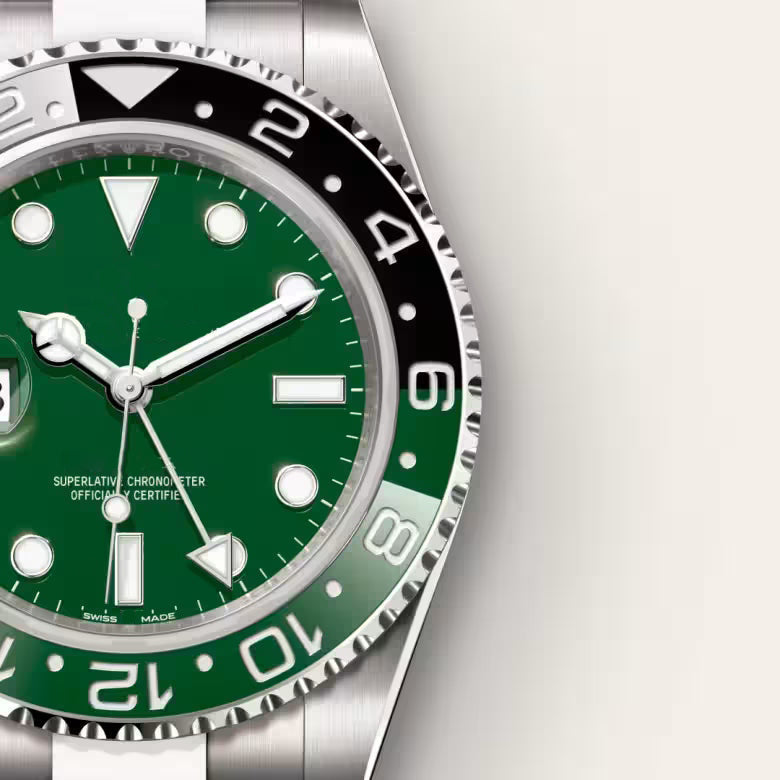 Men's Two-Tone Luxury Emerald Steel Explorer Watch