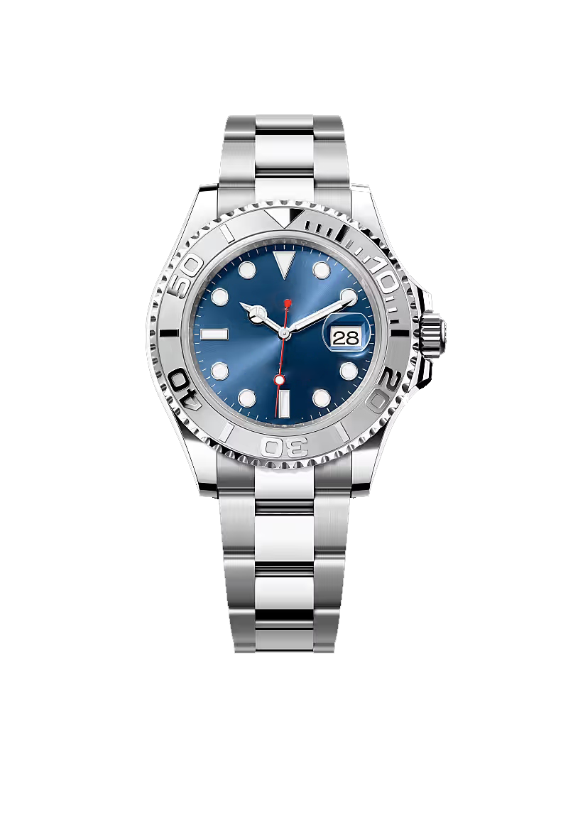 Blue Dial Silver Stainless Steel Sports Watch