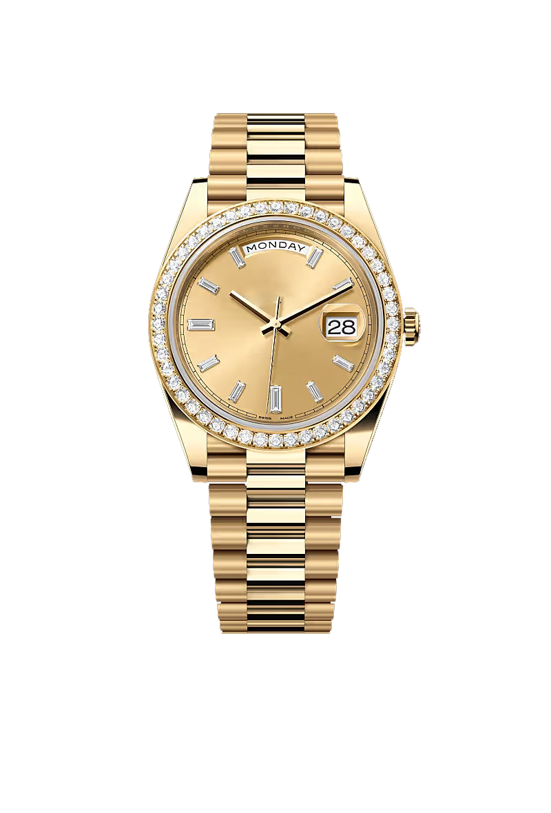 40 Royal Gold Watch with Diamond Bezel & Champagne Dial