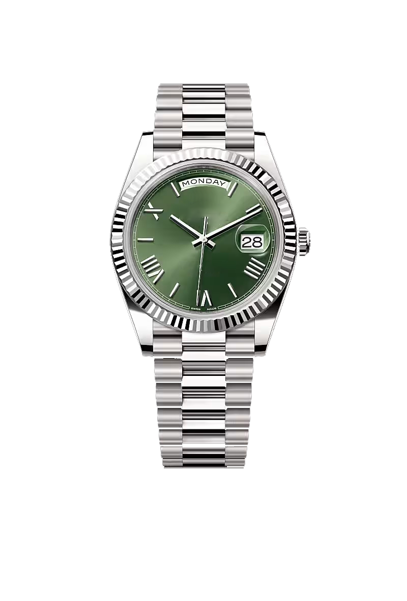 40 Olive Luxe Stainless Steel Watch