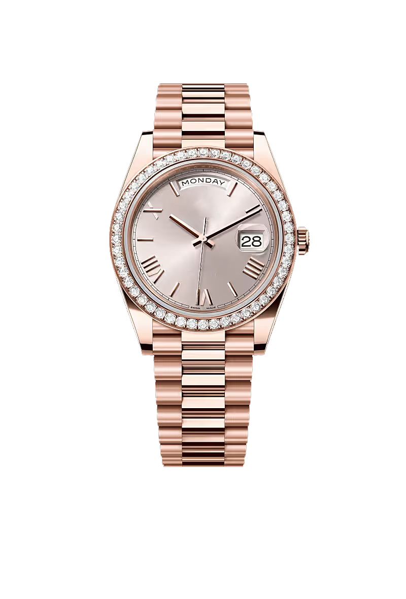 40 Luxury Rose Gold with Diamond Bezel