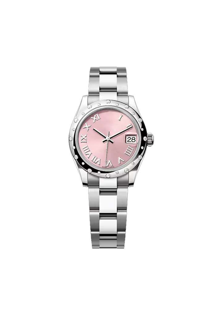 31 Pink Roman Dial Silver Watch