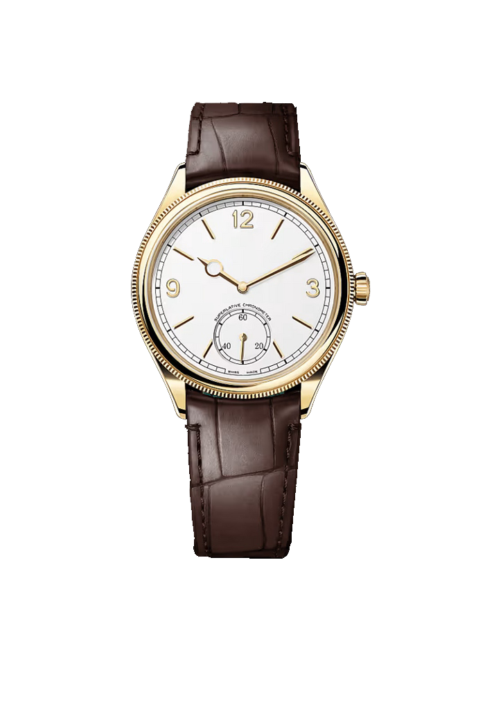 Gold White Dial Classic Dress Watch with Brown Leather Strap