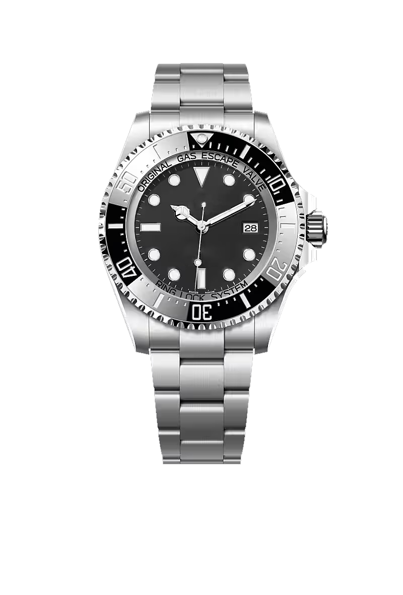 Black Dial Silver Stainless Steel Dive Style Watch
