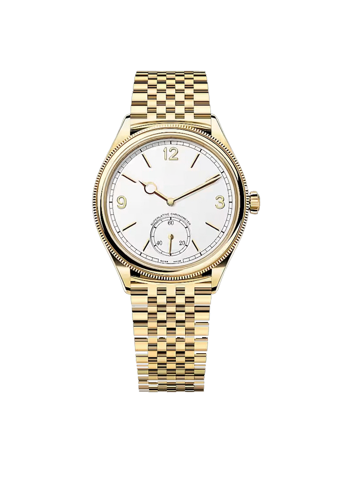 Gold White Dial Classic Dress Watch with Gold Bracelet