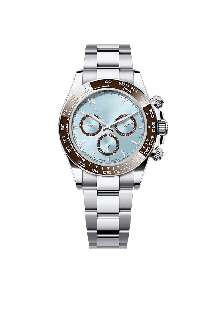 Ice Blue Dial Silver Stainless Steel Chronograph Watch