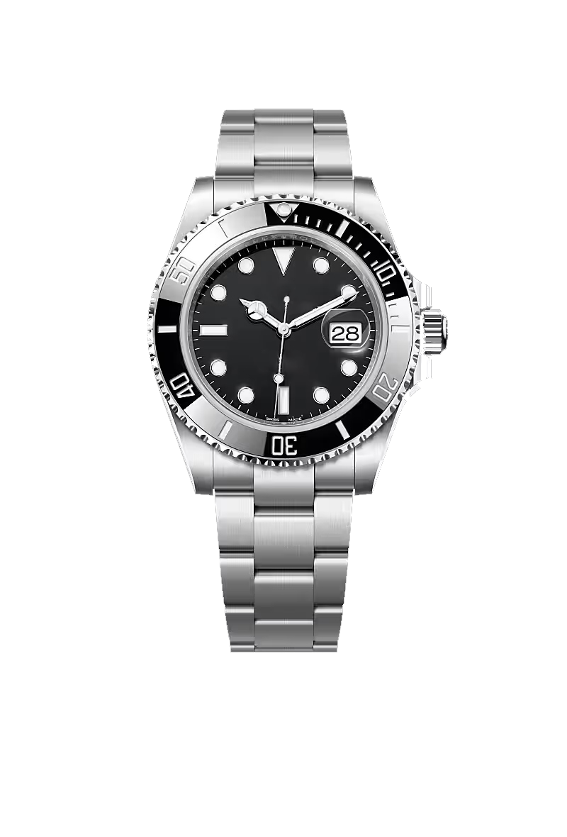 Black Dial Silver Stainless Steel Dive Style Watch
