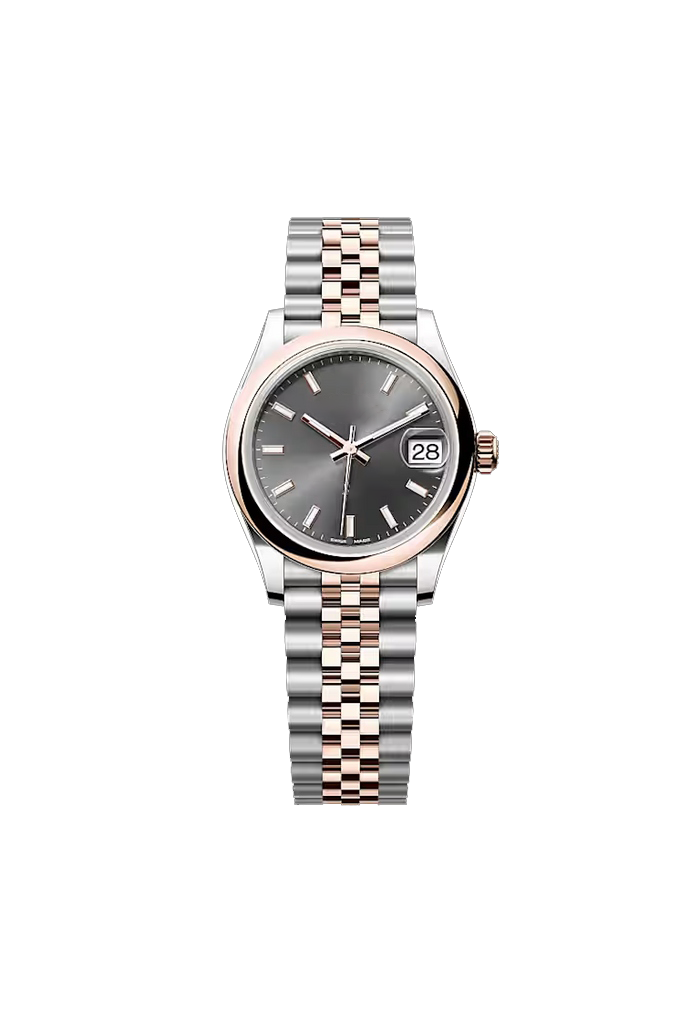 Two-Tone Rose Gold & Silver Gray Dial Classic Watch