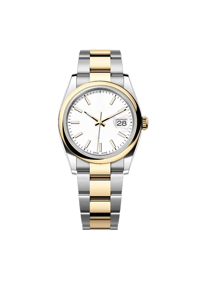 Two-Tone Gold & Silver White Dial Classic Watch