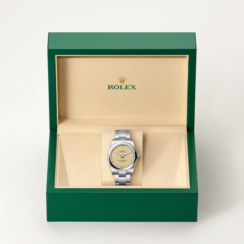 Oyster Perpetual 34 Golden Heritage Stainless Steel Watch