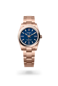 Oyster Perpetual 34 Rose Gold Ocean Blue Watch