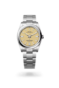 Oyster Perpetual 36 Champagne Gold Dial Stainless Steel Watch