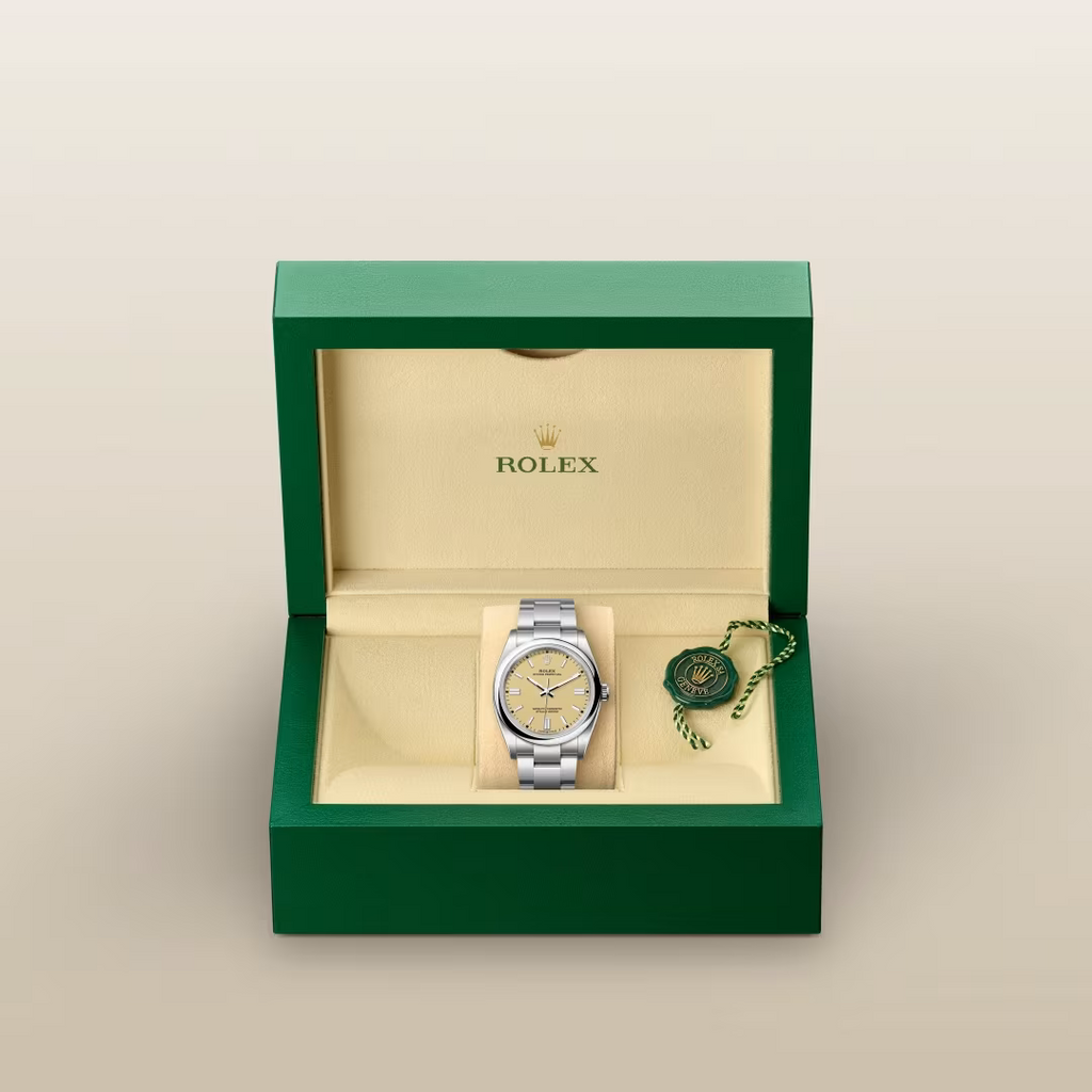 Oyster Perpetual 36 Champagne Gold Dial Stainless Steel Watch