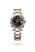 Datejust 36 Black Diamond Dial Rose Gold & Silver Luxury Watch