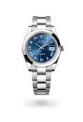 Datejust 41 Blue Roman Dial Smooth Bezel Watch