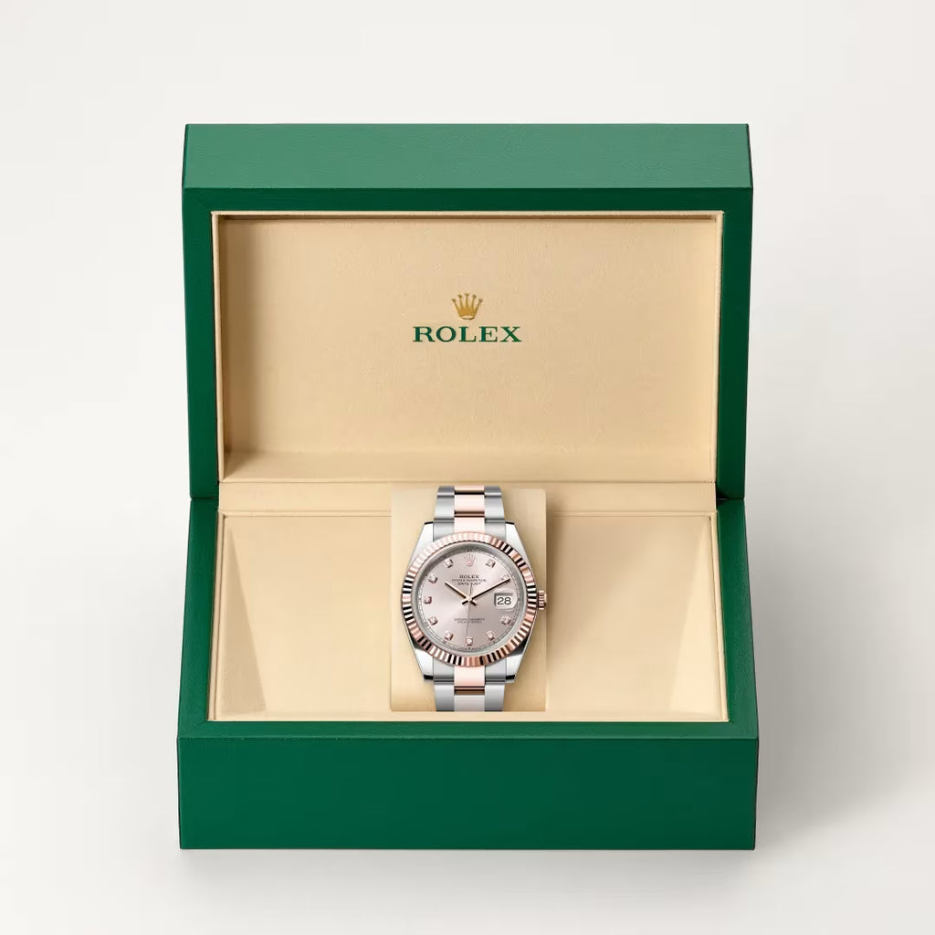 Datejust 41 Rose Gold Diamond Dial Two-Tone Watch