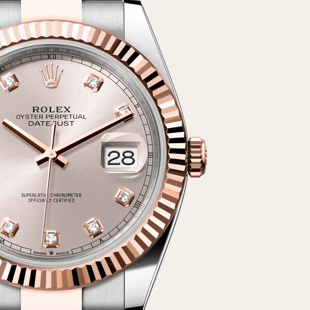 Datejust 41 Rose Gold Diamond Dial Two-Tone Watch
