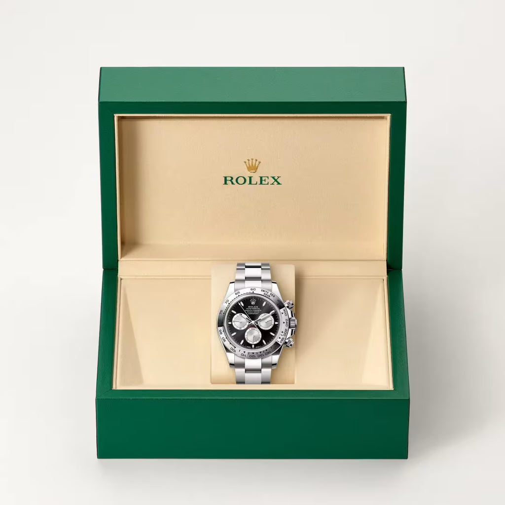 Black Steel Panda Chronograph Watch