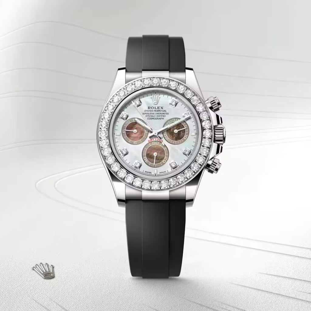 Diamond White Pearl Chronograph Watch