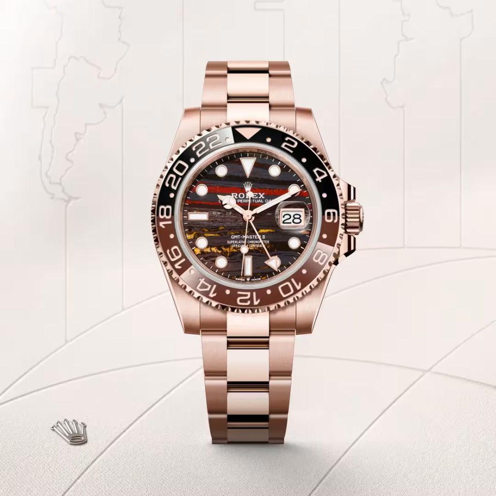 Rose Gold Woodland GMT Watch