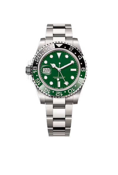 Men's Two-Tone Luxury Emerald Steel Explorer Watch