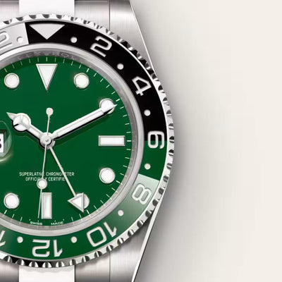 Men's Two-Tone Luxury Emerald Steel Explorer Watch