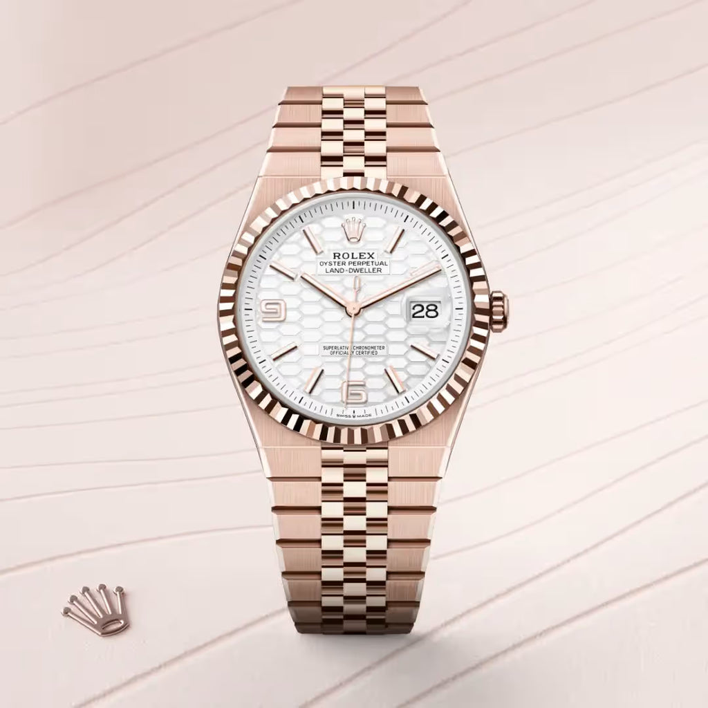 Land-Dweller 40 Everose Gold Classic White Dial Luxury Timepiece