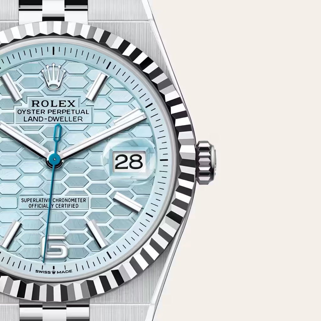 Land-Dweller 40 Light Blue Dial Jubilee Bracelet Luxury Watch