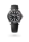 Yacht-Master 42 White Gold Black Dial Oysterflex Strap