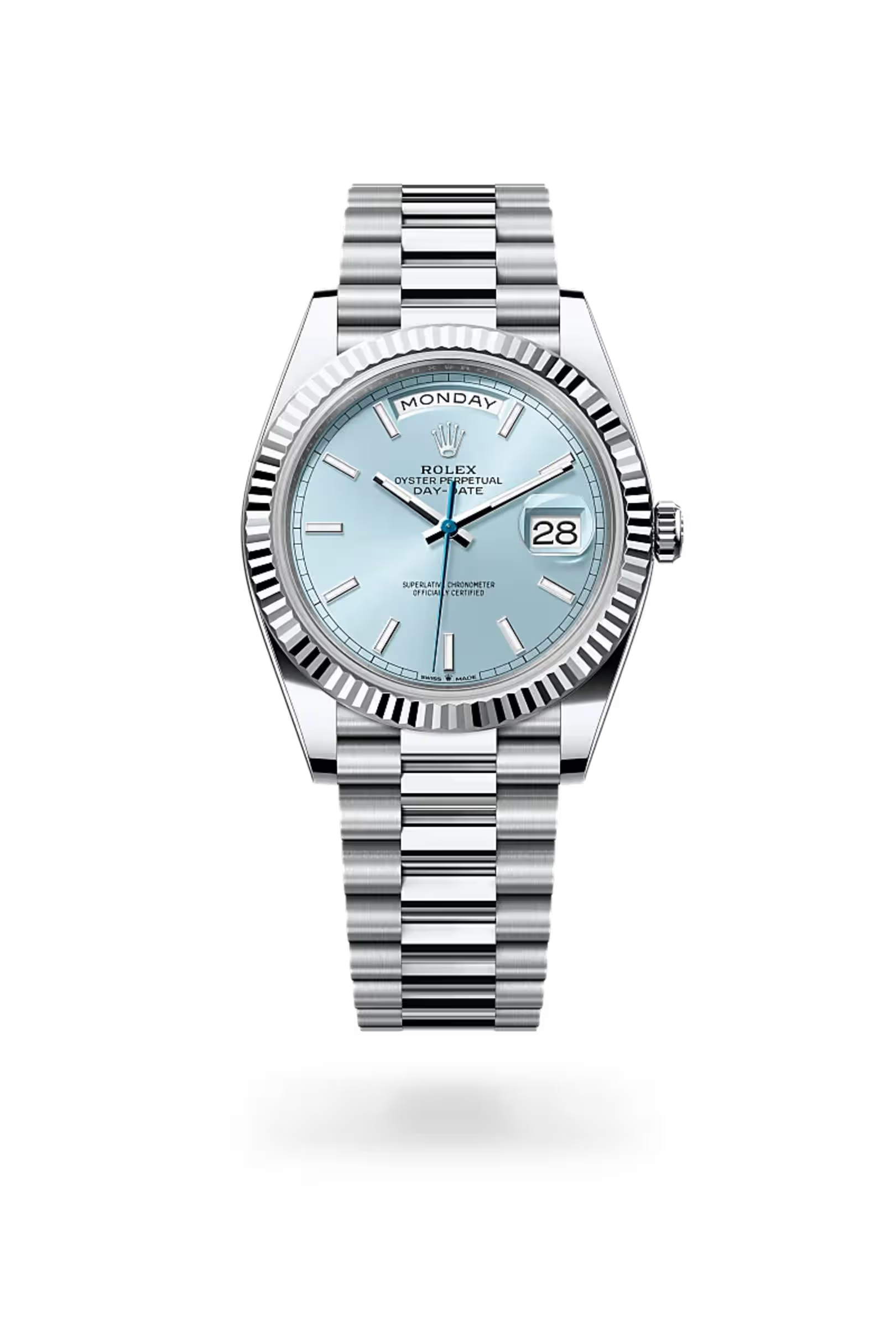 Day-Date 40 Classic Ice Blue Dial Luxury Watch