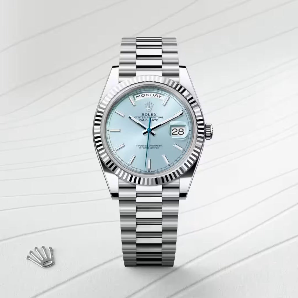 Day-Date 40 Classic Ice Blue Dial Luxury Watch