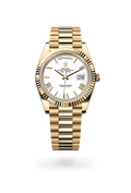 Day-Date 40 Golden Prestige White Dial Executive Watch