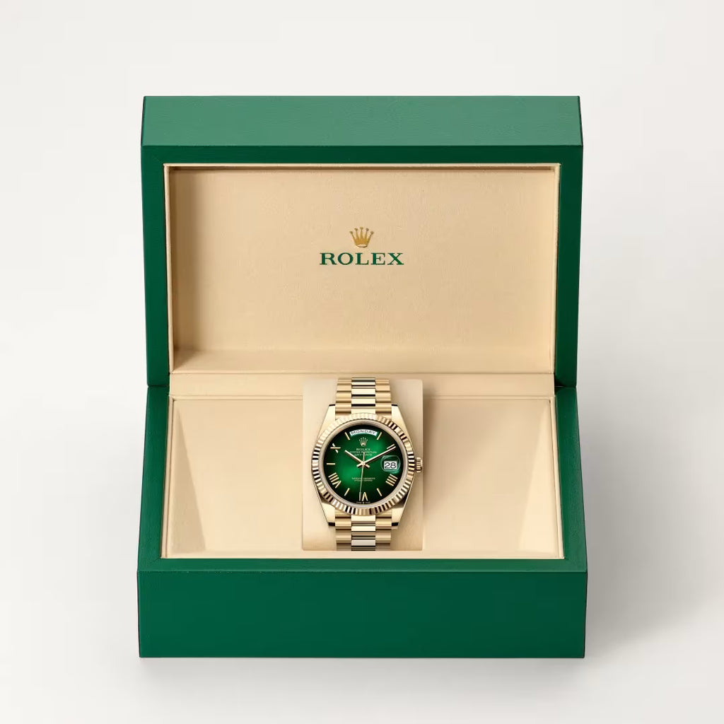 Day-Date 40 Green Aura Premium Bracelet Watch