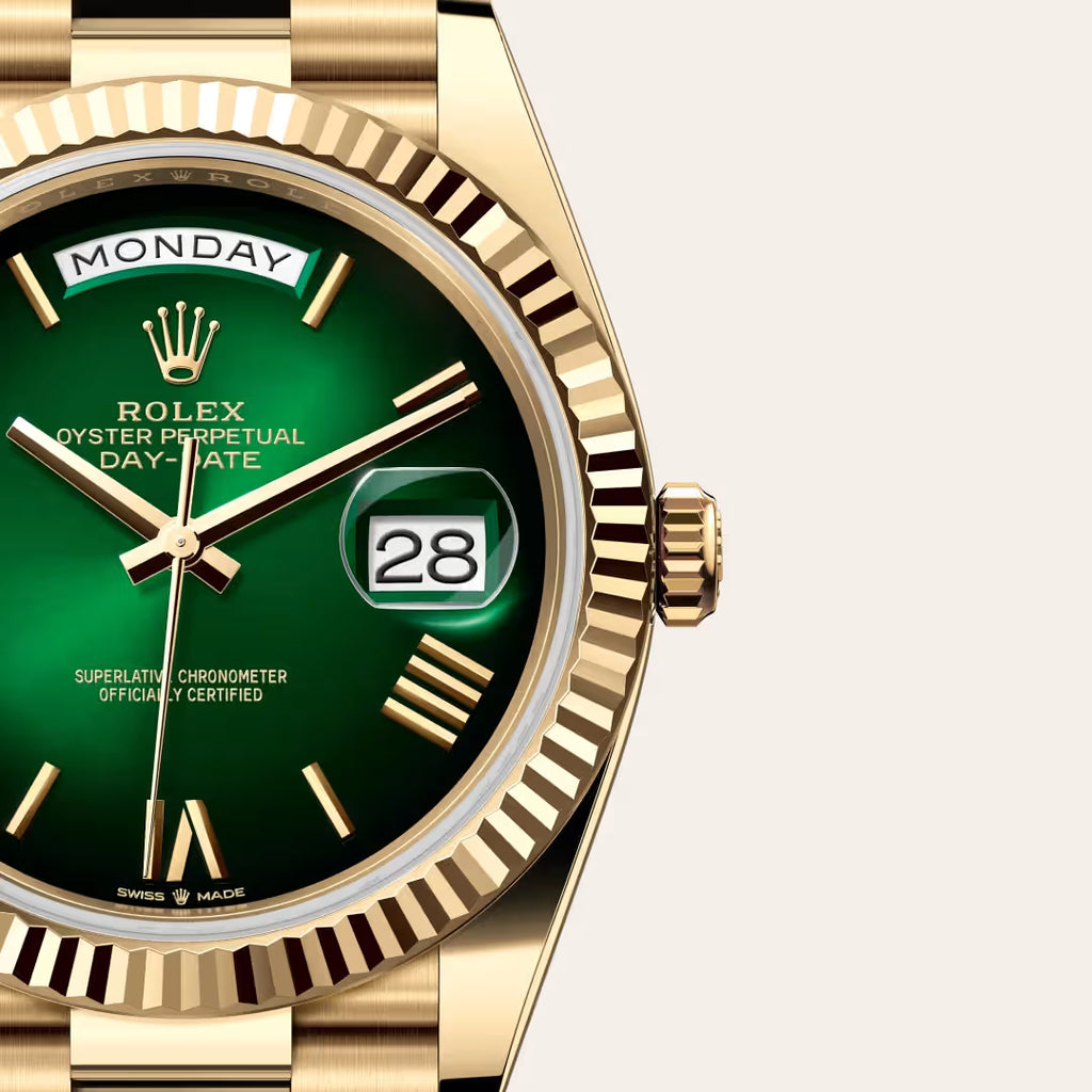 Day-Date 40 Green Aura Premium Bracelet Watch