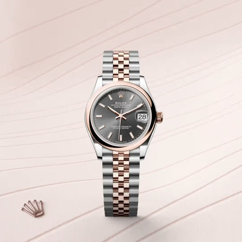Datejust 31 Grey Dial Rose Gold & Silver Jubilee Bracelet Luxury Watch