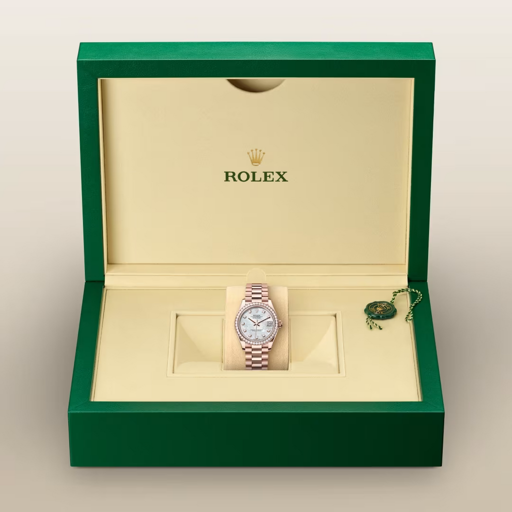 Datejust 31 Rose Gold Mother of Pearl Diamond Watch