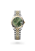 Datejust 31 Green Roman Diamond Bezel Jubilee Watch