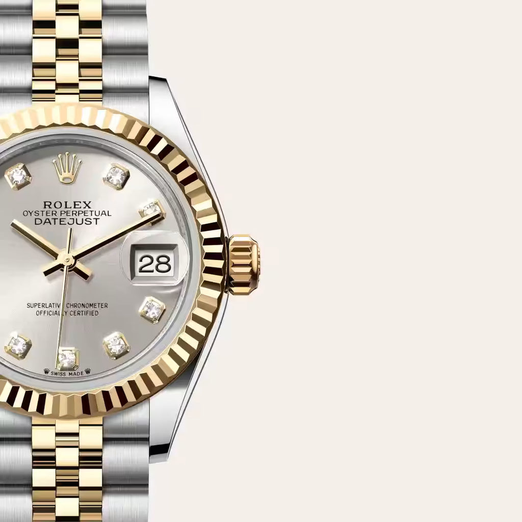 Lady-Datejust Elegant Gold & Silver Diamond Date Watch