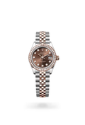 Datejust 28 Chocolate Diamond Dial Rose Gold Two-Tone Watch
